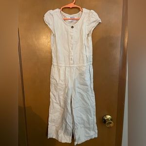 Old Navy Girls Short Sleeve Jumpsuit Light Beige Size 5